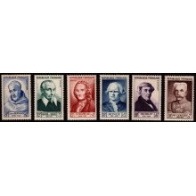 1953 Frankrig - AFA 971-76 - Berømte franskmænd - Komplet sæt - Postfrisk.